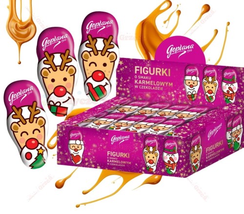 Figurki RENIFERKI o smaku karmelowym w czekoladzie 80*30g Goplana Święta