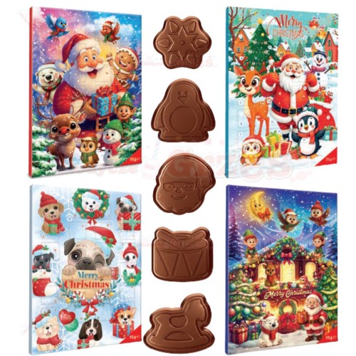 Kalendarz adwentowy - figurki kakaowo-mleczne 75g Millano Święta