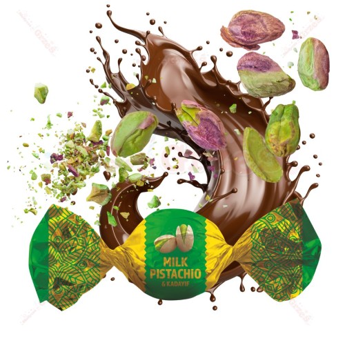 Praliny pistacjowe z Kadayif - kulki kakaowo mleczne 1kg Millano