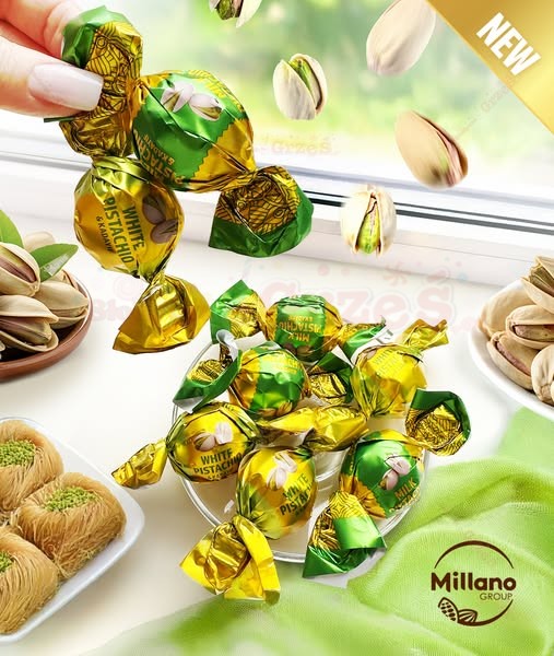 Praliny pistacjowe z Kadayif - kulki kakaowo mleczne 1kg Millano
