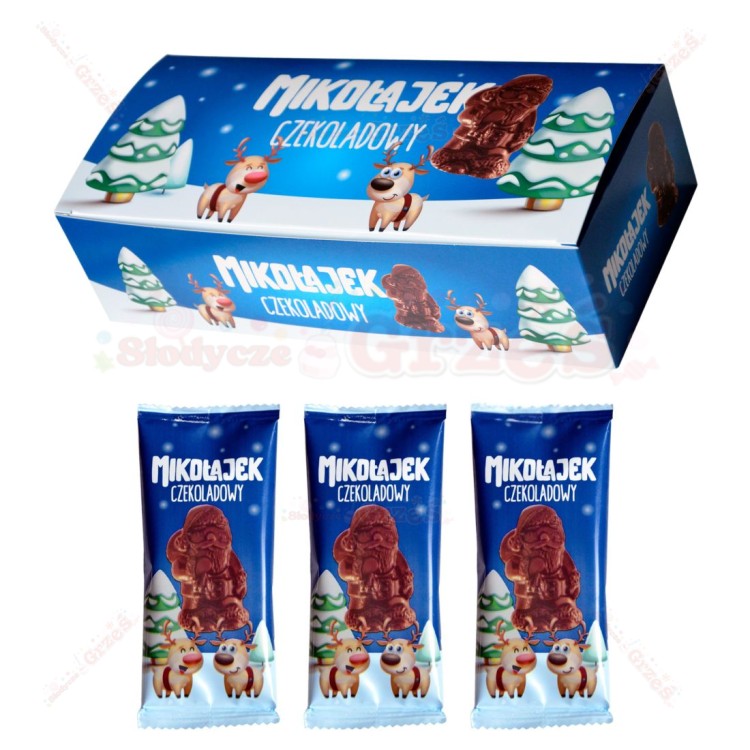 Mikołajek czekoladowy - figurka z czekolady mlecznej 30*23g  Limmes Bis