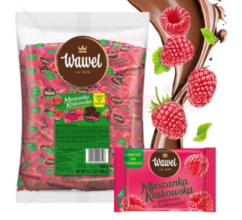 Mieszanka krakowska malinowa - na okrągło 1kg Wawel