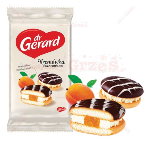 Kremówka dekorowana morela, biszkopty z nadzieniem 165g Dr Gerard