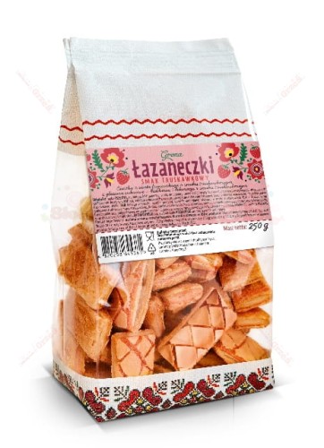 Łazaneczki truskawka - ciastka z ciasta francuskiego 250g Grona