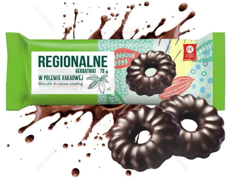 Herbatniki regionalne w polewie kakaowej 79g Cukry Nyskie