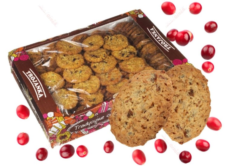 Ciastka kruche owsiane z orzechami i żurawiną 2kg Trojanka