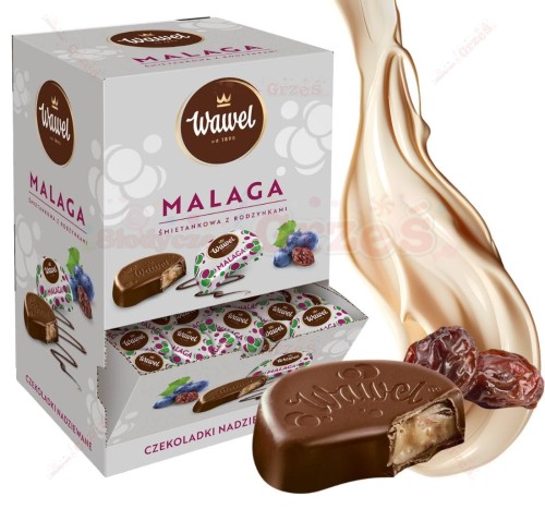 Malaga - czekoladki nadziewane - śmietankowe z rodzynkami 2,5kg Wawel