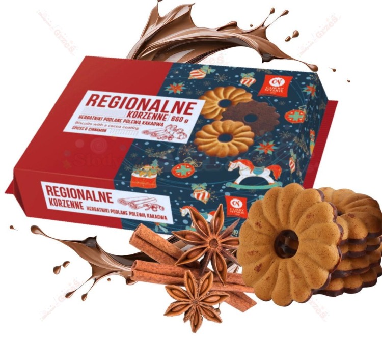 Herbatniki regionalne korzenne z polewą 660g Cukry Nyskie