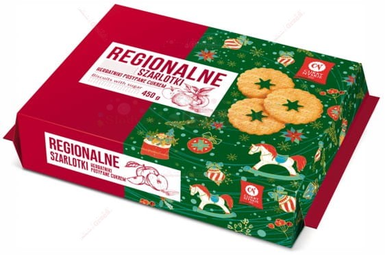 Herbatniki regionalne szarlotki dekorowane cukrem 450g Cukry Nyskie