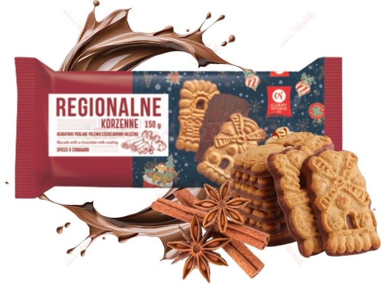 Herbatniki regionalne korzenne z polewą 150g Cukry Nyskie