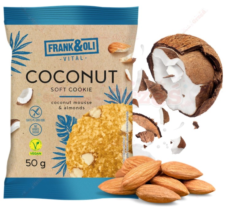 Ciastko KOKOSOWE z migdałami 50g Frank&amp;Oli