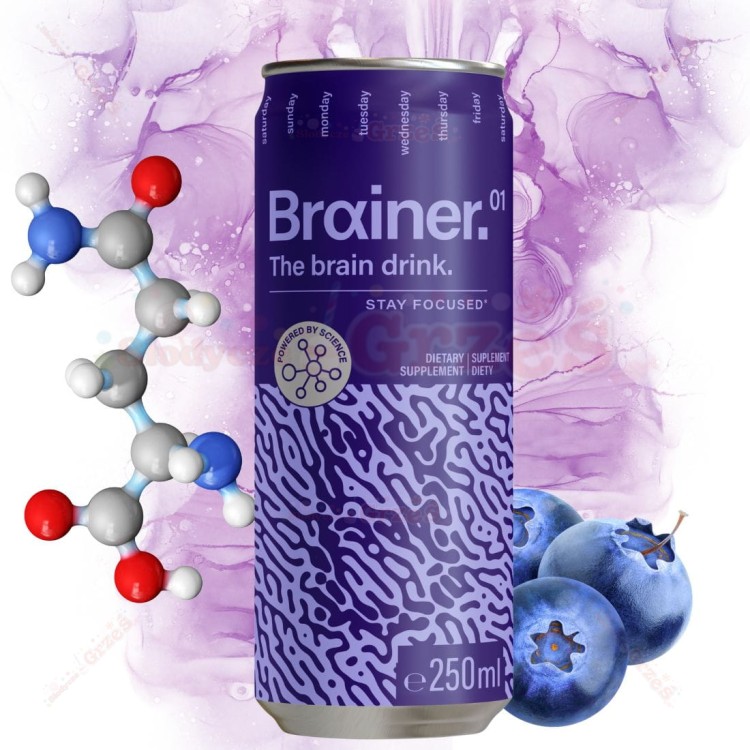 Brainer - napój funkcjonalny z witaminami - na koncentrację 24*250ml