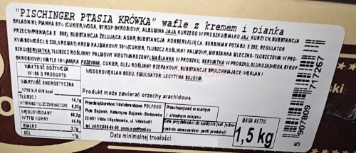 Pischinger Ptasia Krówka - wafle z pianką i kajmakiem 1,5kg  Polfood