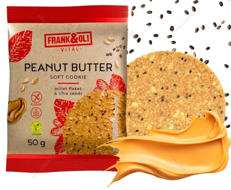 Ciastko JAGLANE z pastą orzechowa i chia 50g Frank&amp;Oli
