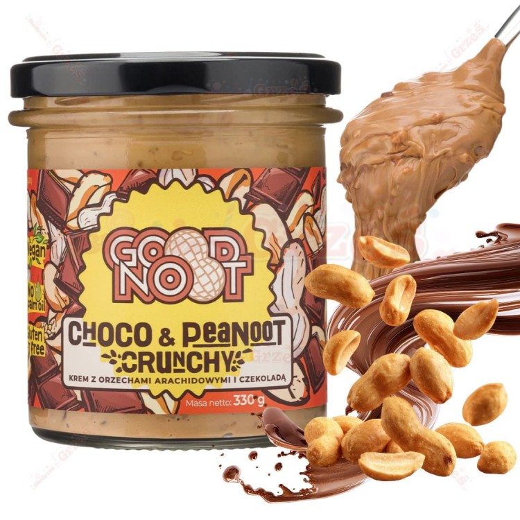 krem z orzechów arachidowych z czekoladą Choco&Peanut Crunchy 330g Good Noot