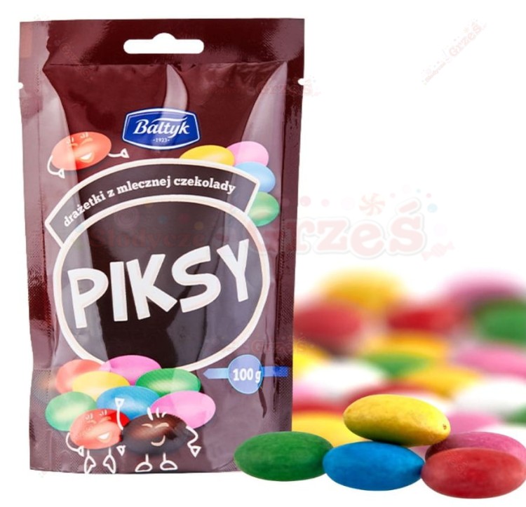 Piksy drażetki z mlecznej czekolady 100g Bałtyk