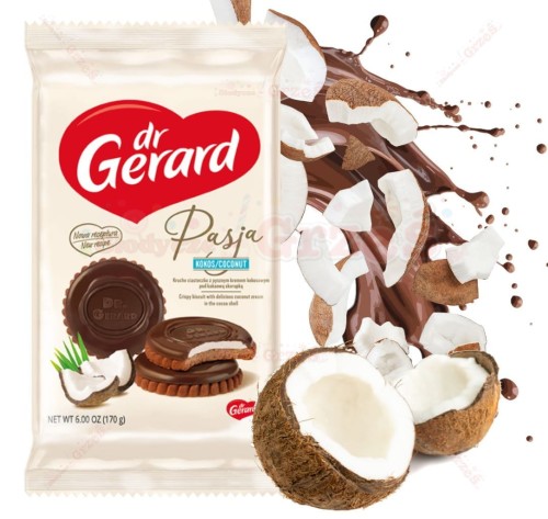 ciastka Pasja kokosowe 170g Dr Gerard - herbatniki z kremem kokosowym