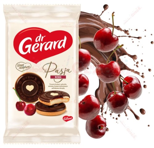 ciastka Pasja wiśnia - biszkopty z galaretką wiśniową i kremem 150g Dr Gerard