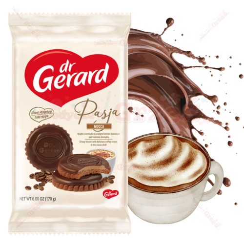 Ciastka Pasja Mocca - herbatniki z kremem kawowym 170g Dr Gerard