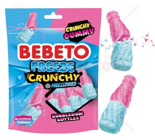Liofilizowane żelki - Bubblegum Bottles Freeze Crunchy 35g Bebeto