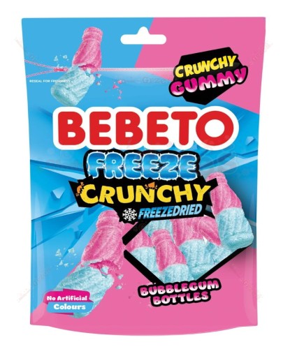 Liofilizowane żelki - Bubblegum Bottles Freeze Crunchy 35g Bebeto