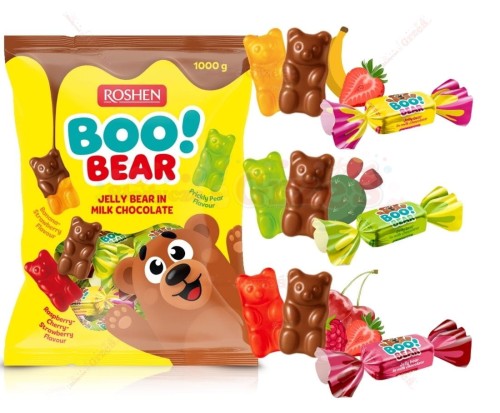 Boo! Bear - Galaretki misie w czekoladzie 1kg Roshen | żelki Misie w czekoladzie