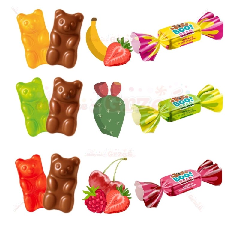 Boo! Bear - Galaretki misie w czekoladzie 1kg Roshen | żelki Misie w czekoladzie