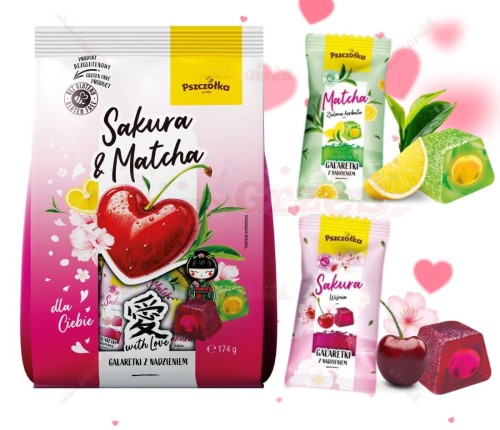galaretki Sakura&Matcha Love 174g Pszczółka bezglutenowe