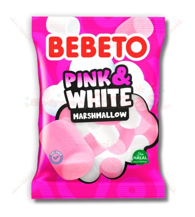 Pianki marshmallow biało-różowe Pink&White 60g Bebeto