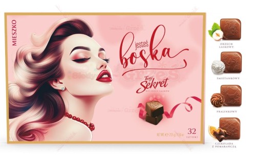 Bombonierka Jesteś Boska Twój Sekret 215g Mieszko | Walentynki, Dzień Kobiet