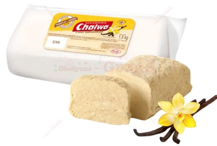 Chałwa sezamowa o smaku waniliowym 1,5kg Unitop