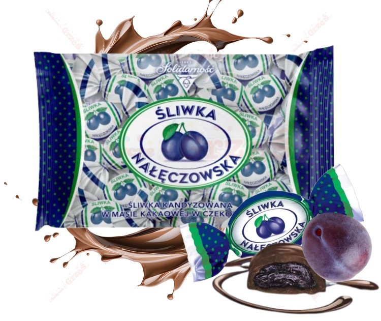 Śliwka nałęczowska w czekoladzie  1kg Solidarność | bezglutenowa