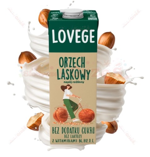 Lovege napój roślinny orzech laskowy - bez cukru 1l Sante
