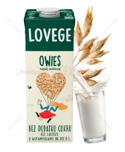 Lovege napój owsiany bez cukru - napój roślinny owies 1l Sante