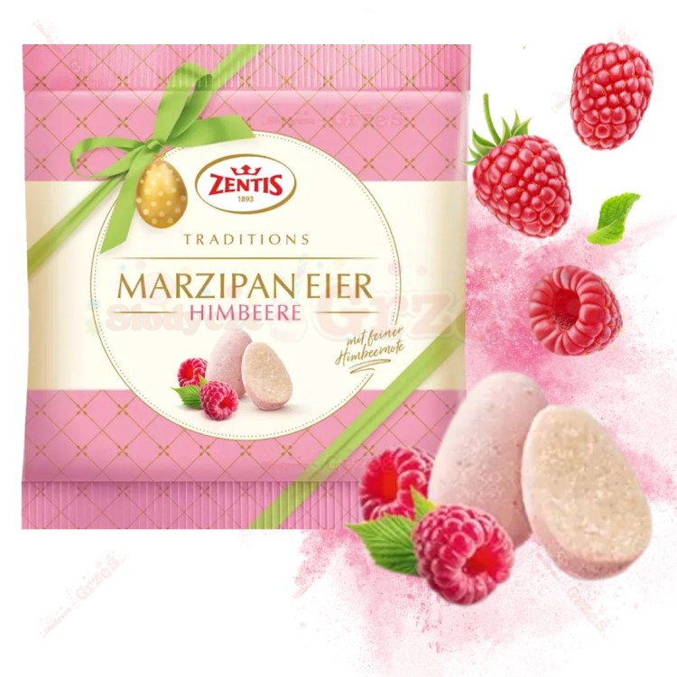 Jajeczka marcepanowe MALINOWE 125g Zentis Jajka na Wielkanoc