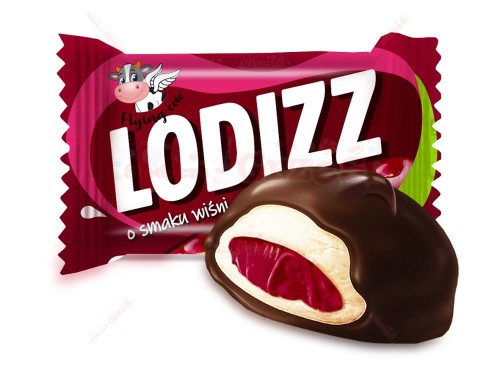 Cukierki piankowe Lodizz z nadzieniem wiśniowym 1kg Flying Cow