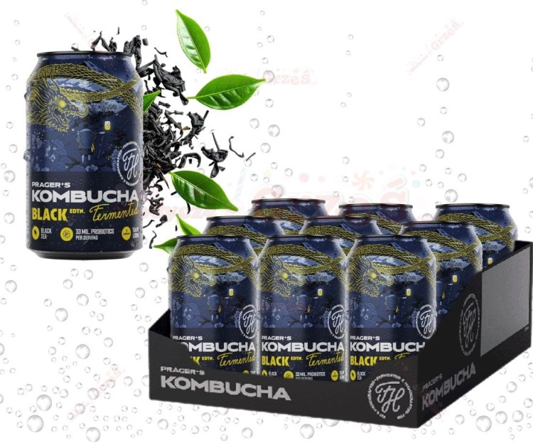 12x Kombucha Black 330ml Prager's | naturalny probiotyk