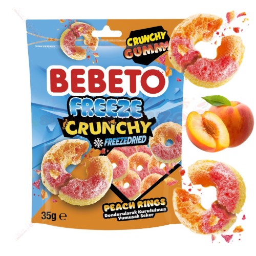 Liofilizowane żelki brzoskwiniowe - Peach Freeze Crunchy 35g Bebeto