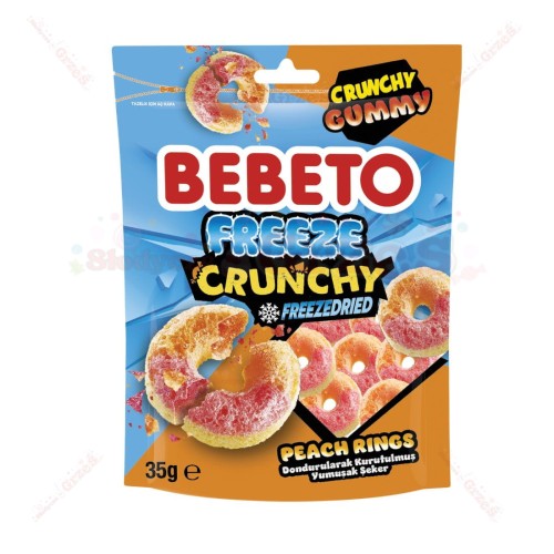 Liofilizowane żelki brzoskwiniowe - Peach Freeze Crunchy 35g Bebeto