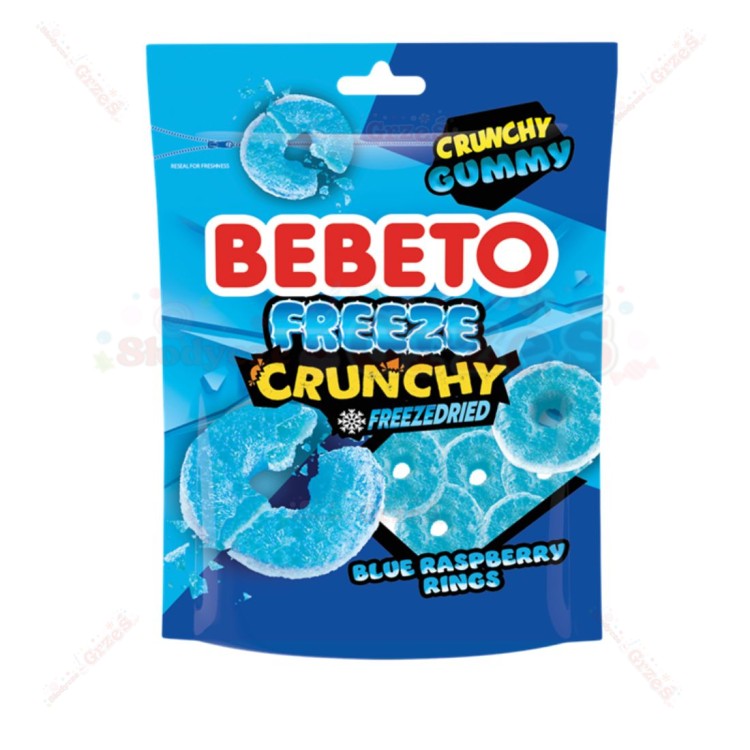 Liofilizowane żelki malinowe -Blue raspberry Freeze Crunchy 35g Bebeto