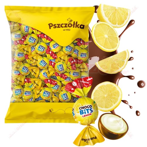 Praliny Choco Bits LEMON cytrynowe w czekoladzie 1kg Pszczółka bezglutenowe
