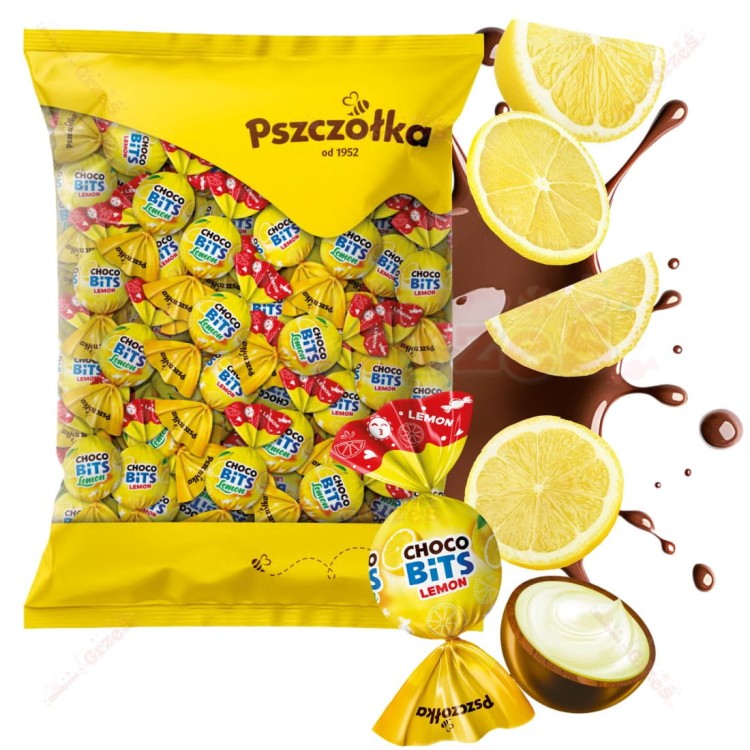 Praliny Choco Bits LEMON cytrynowe w czekoladzie 1kg Pszczółka bezglutenowe