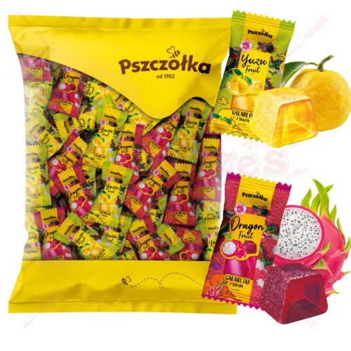 Galaretki owocowe Yuzu&Dragon Fruit 1kg Pszczółka bezglutenowe