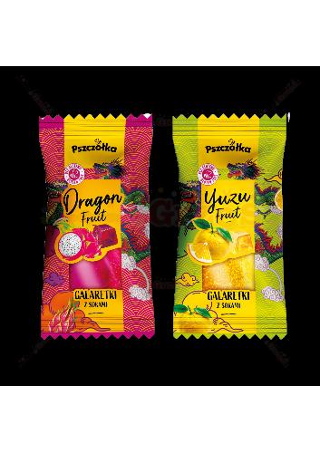 Galaretki owocowe Yuzu&Dragon Fruit 1kg Pszczółka bezglutenowe