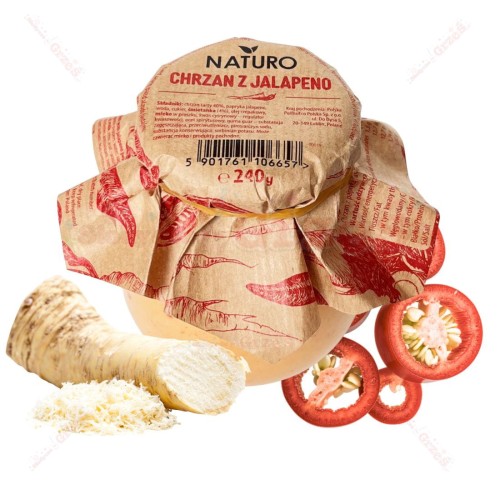 Chrzan z jalapeno beczułka 240g Naturo