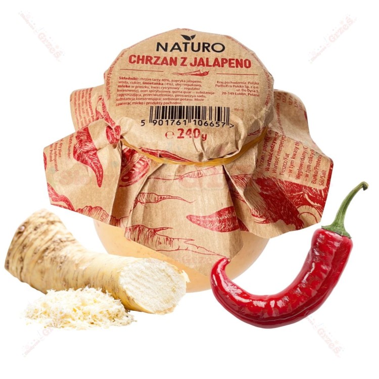 Chrzan z jalapeno beczułka 240g Naturo