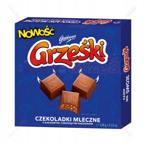 Grześki czekoladki mleczne - chrupiące praliny mleczne 128g Goplana