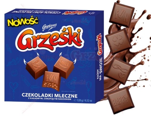 Grześki czekoladki mleczne - chrupiące praliny mleczne 128g Goplana