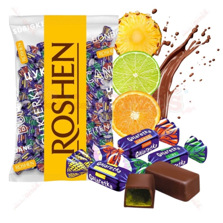 Galaretki owocowe w polewie czekoladowej 1kg Roshen  MIX 3 smaki