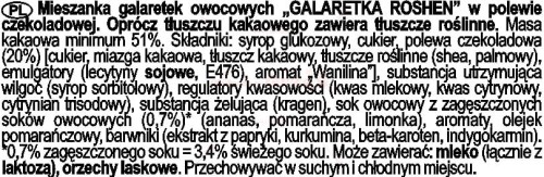 Galaretki owocowe w polewie czekoladowej 1kg Roshen  MIX 3 smaki